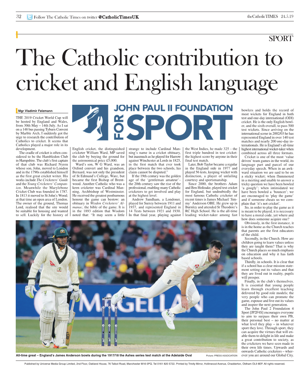 The Catholic Contribution to Cricket and English Language