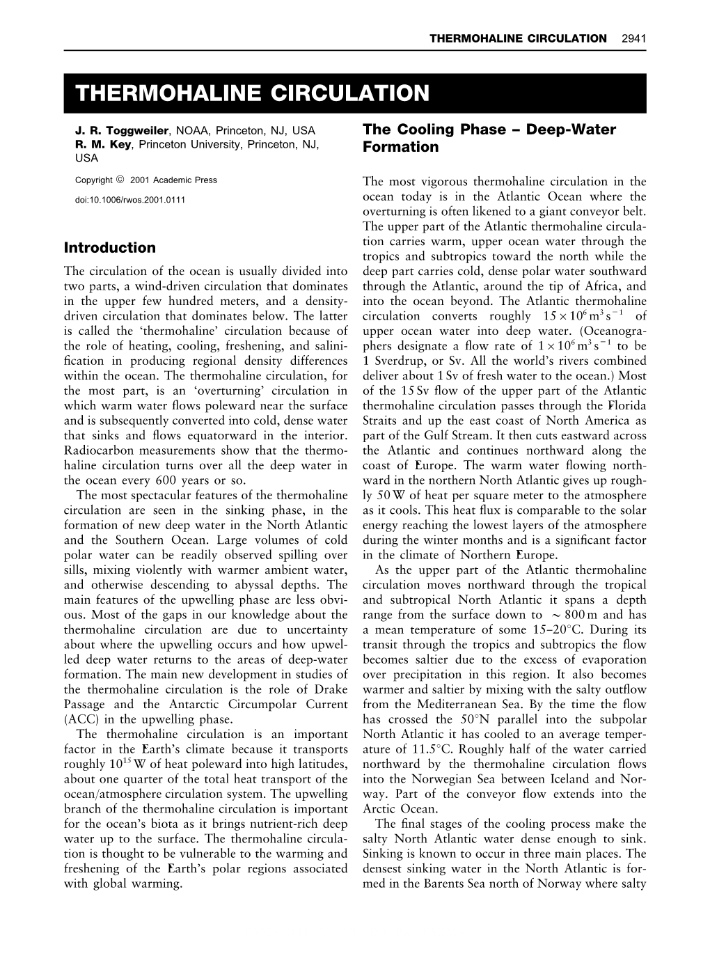 Thermohaline Circulation 2941