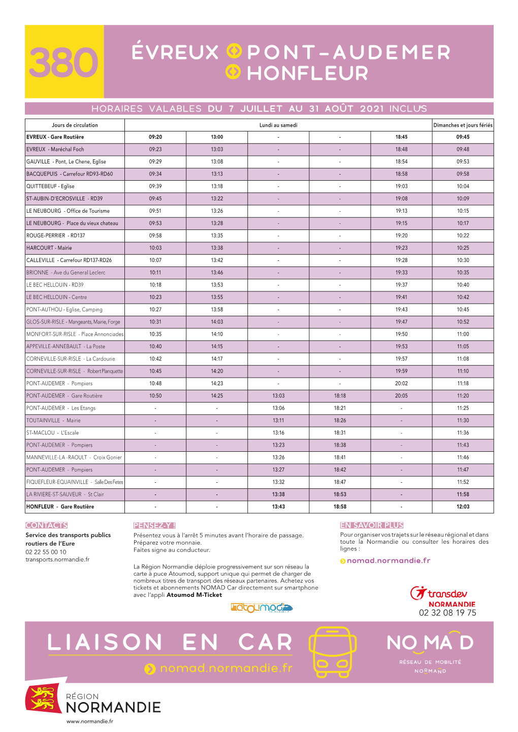 Ligne 380 ETE 2021 Evreux-Pont Audemer-Honfleur.Pdf