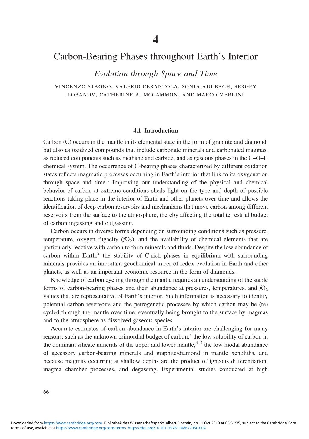 Carbon-Bearing Phases Throughout Earth's Interior