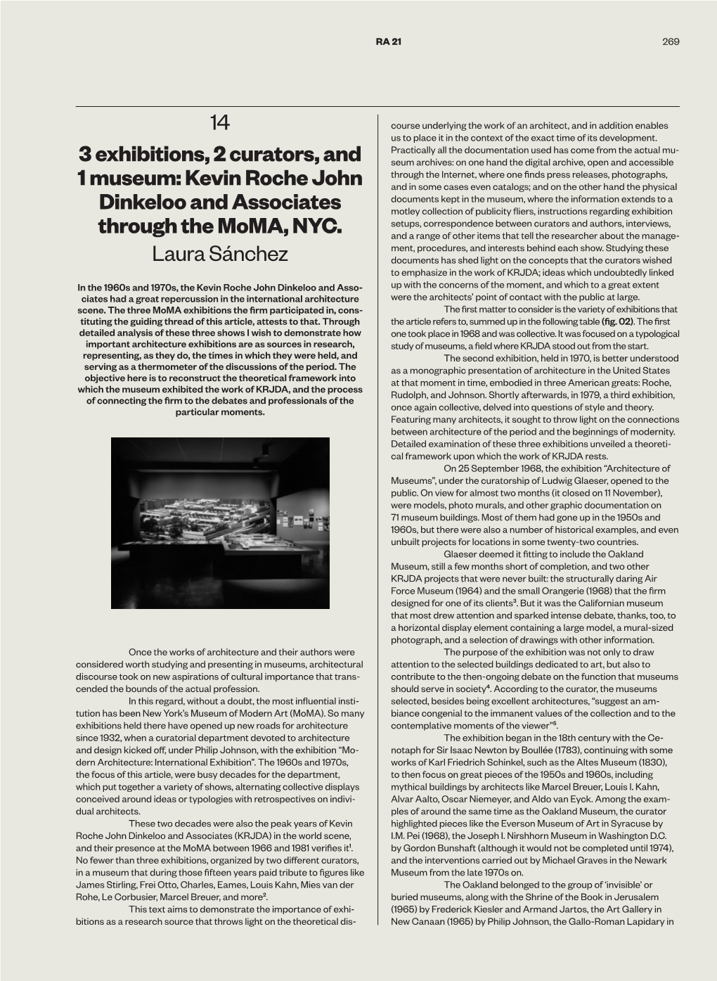 Kevin Roche John Dinkeloo and Associates Through the Moma, Nyc. Laura Sánchez