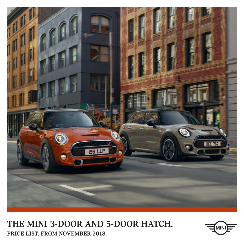 The Mini 3-Door and 5-Door Hatch. Price List