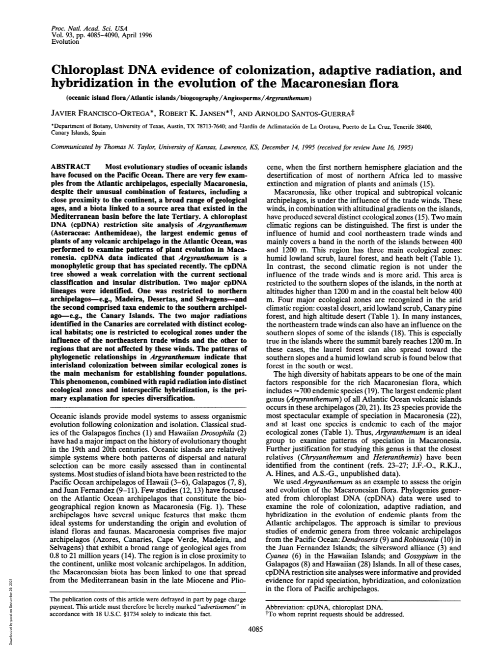 Hybridization in the Evolution of the Macaronesian Flora