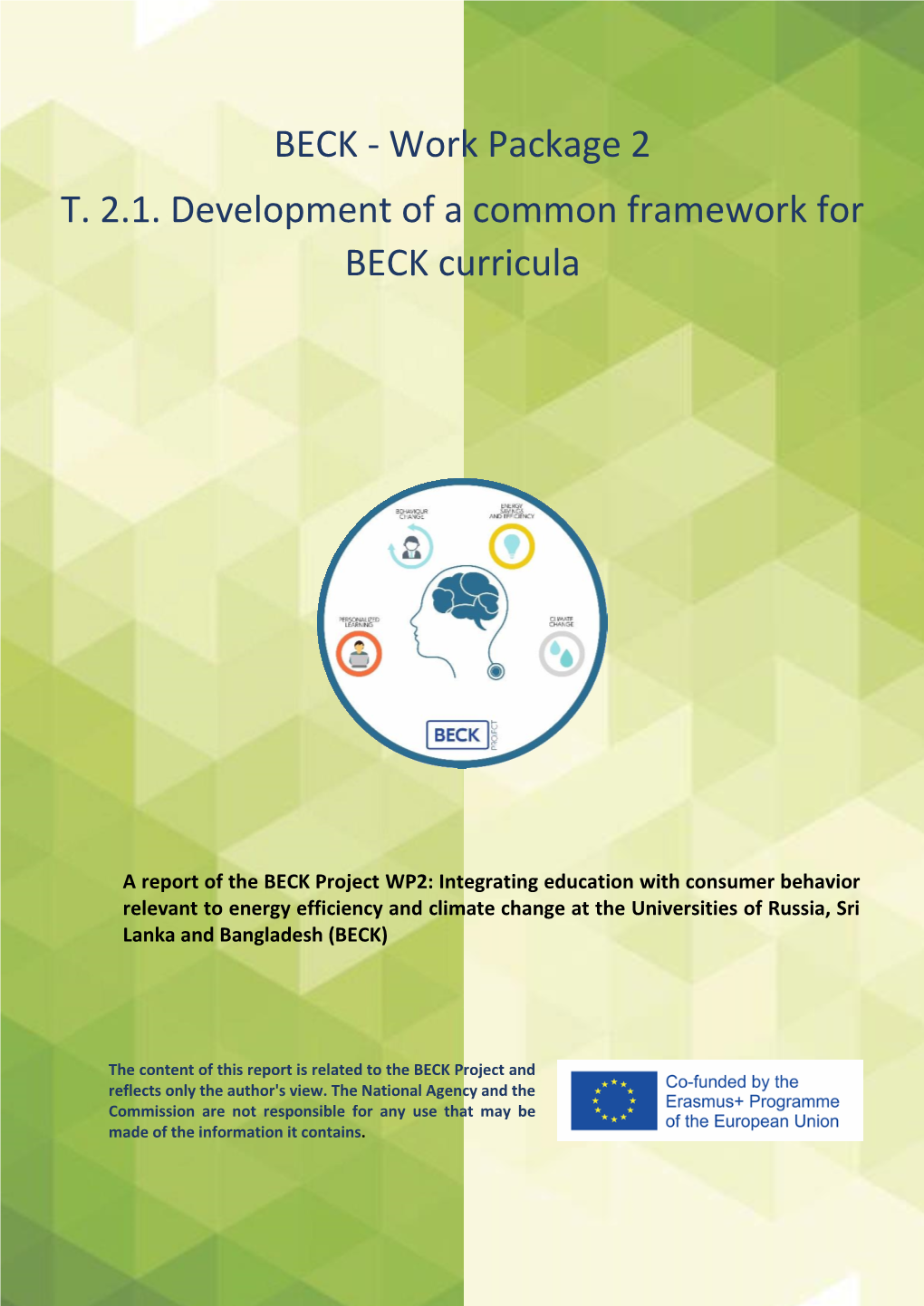 Common Framework for BECK Curricula