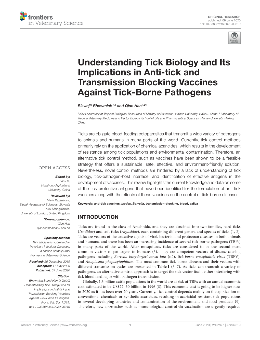 Understanding Tick Biology and Its Implications in Anti-Tick and Transmission Blocking Vaccines Against Tick-Borne Pathogens