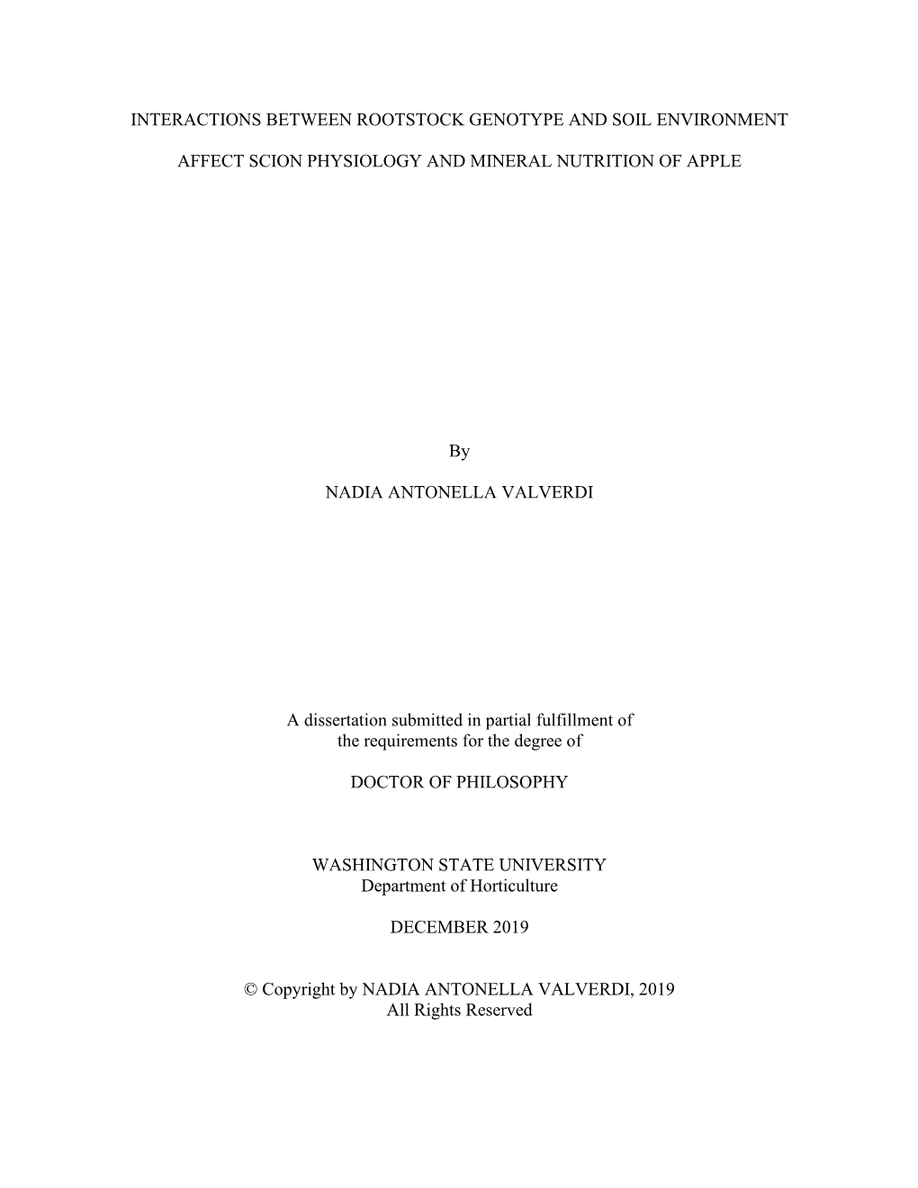 Interactions Between Rootstock Genotype and Soil Environment