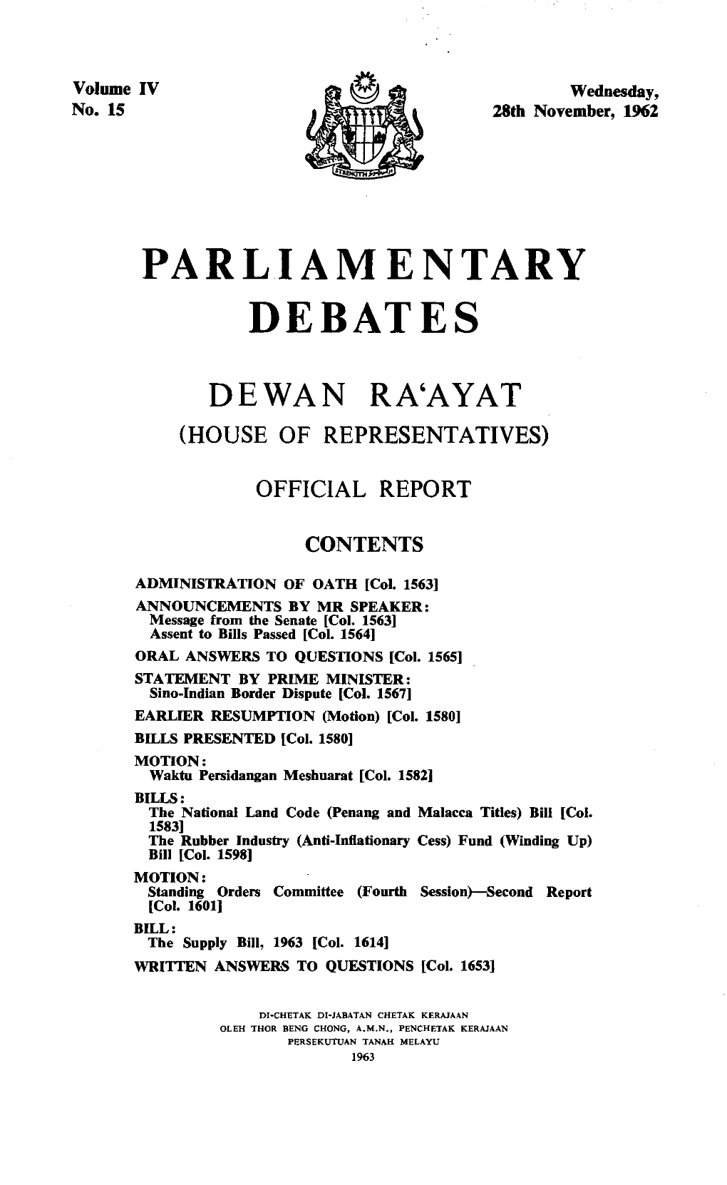 Parliamentary Debates