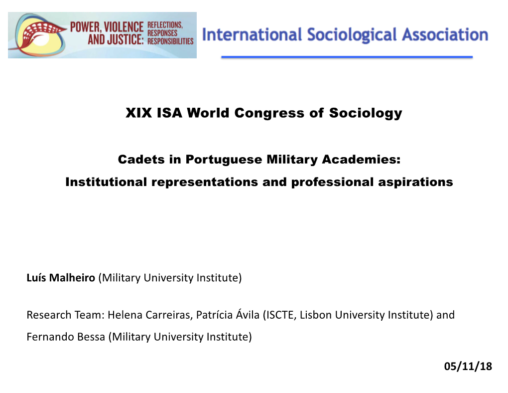 XIX ISA World Congress of Sociology