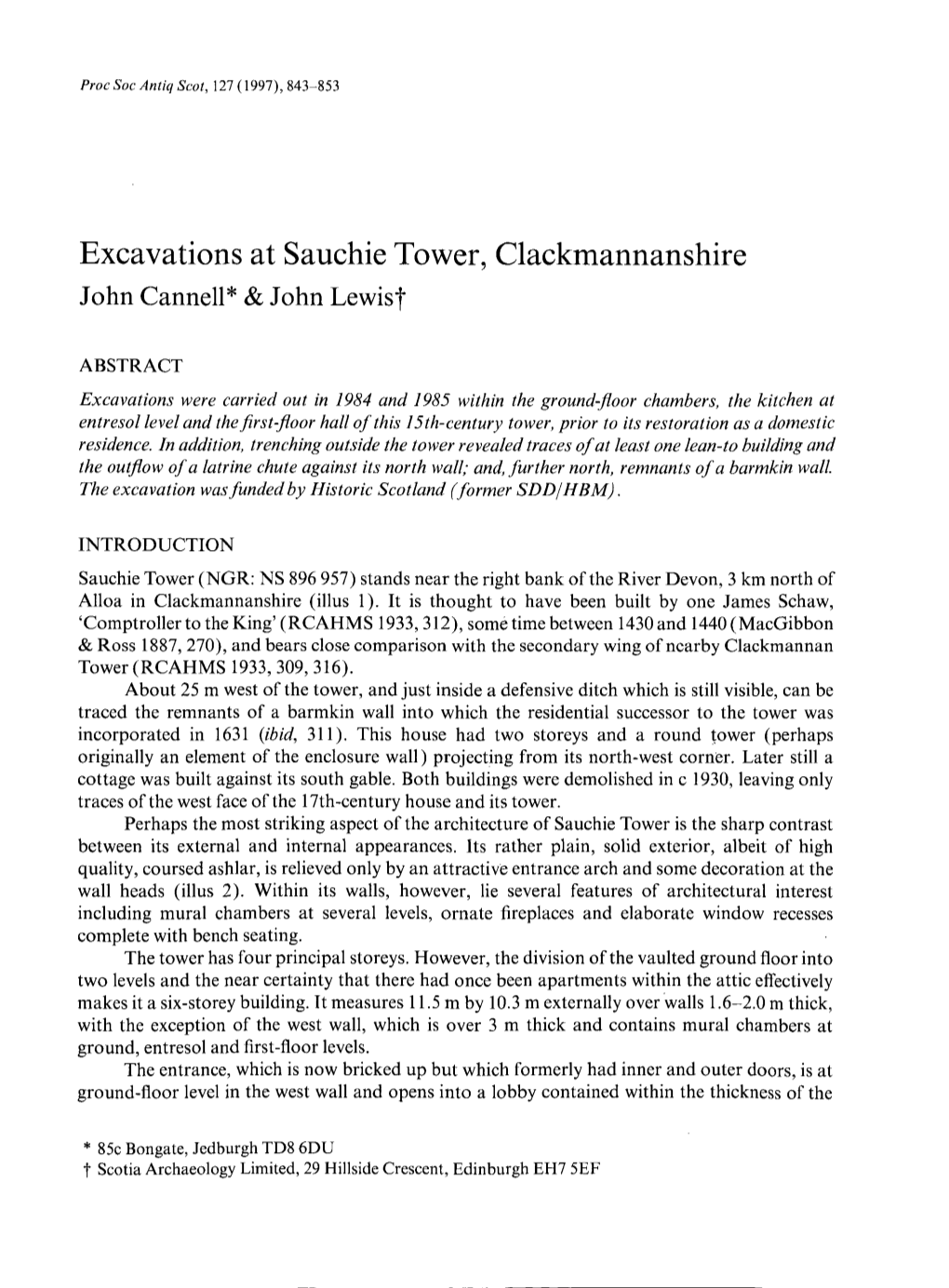 Excavations at Sauchie Tower, Clackmannanshire