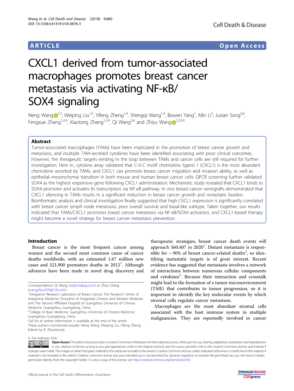 CXCL1 Derived from Tumor-Associated Macrophages