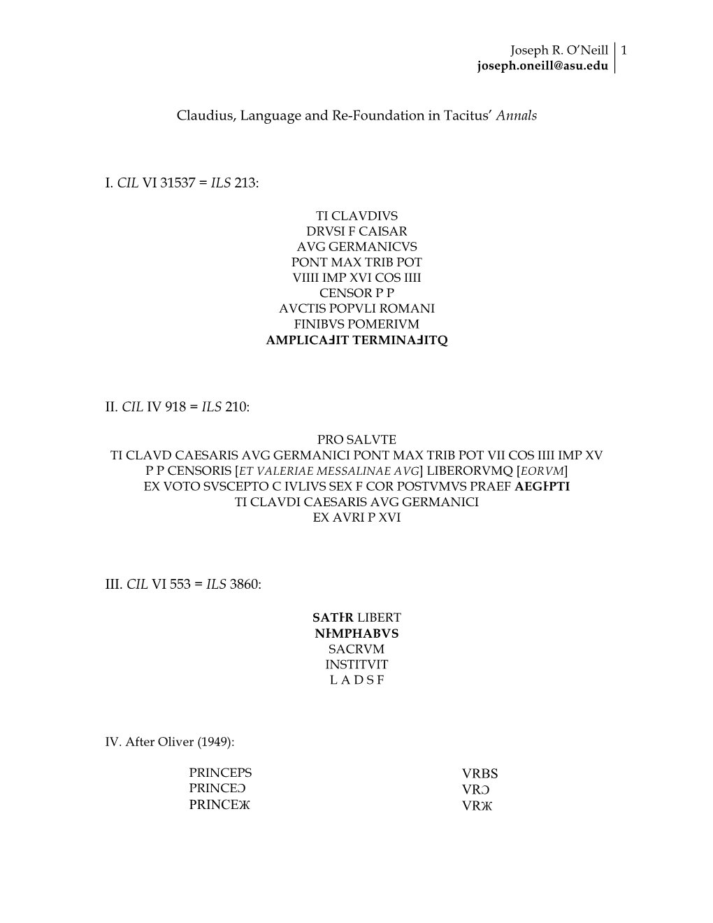 Claudius, Language and Re-Foundation in Tacitus’ Annals