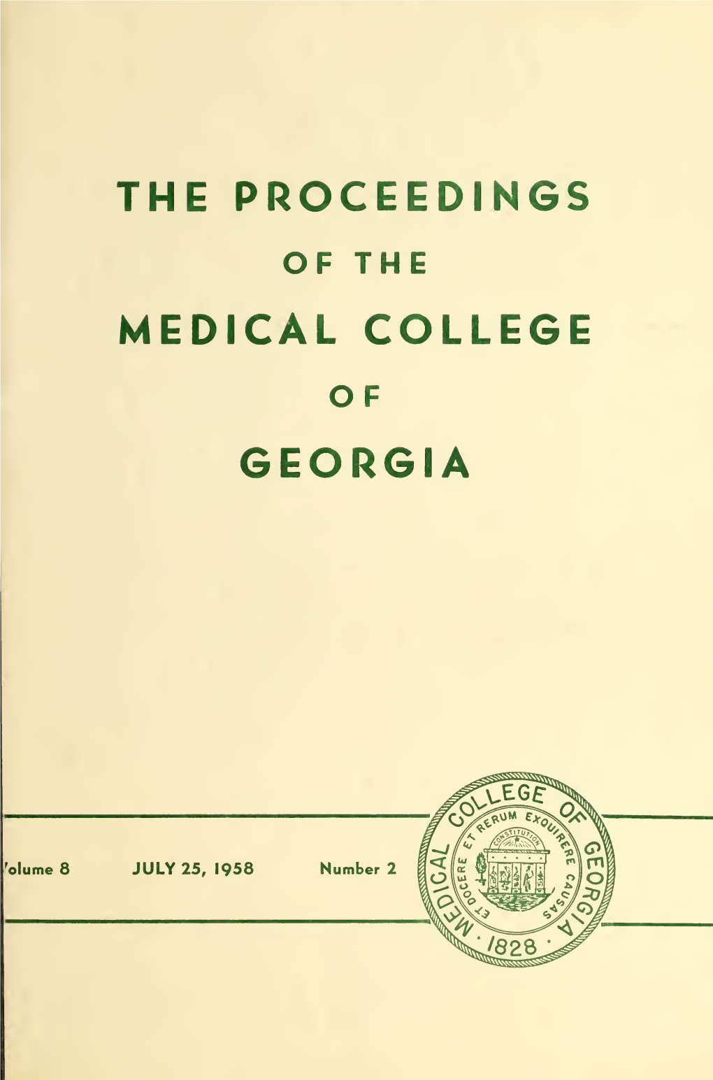 The Proccedings of the Medical College of Georgia