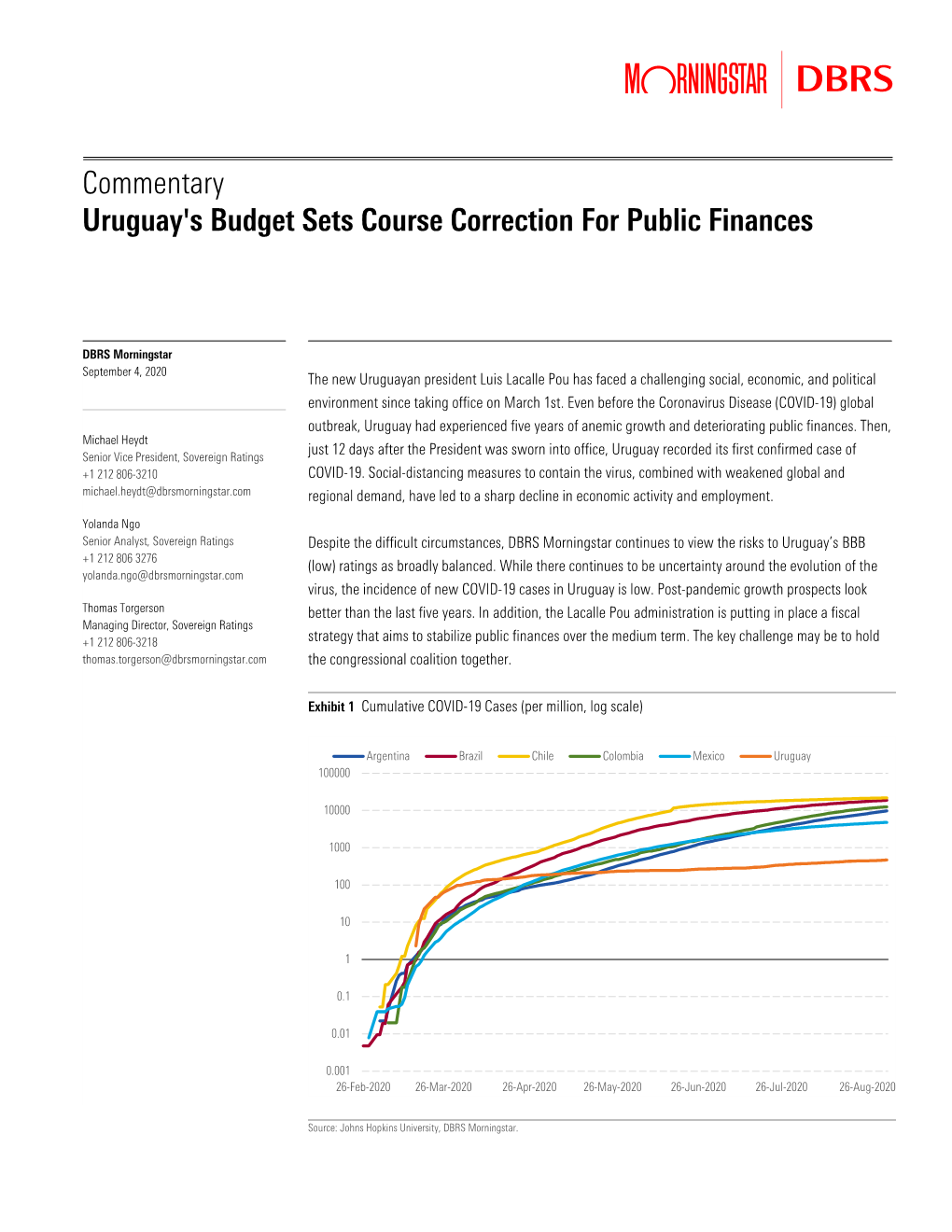 Uruguay's Budget Sets Course Correction for Public Finances