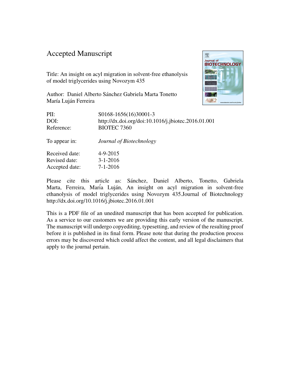 An Insight on Acyl Migration in Solvent-Free Ethanolysis of Model Triglycerides Using Novozym 435