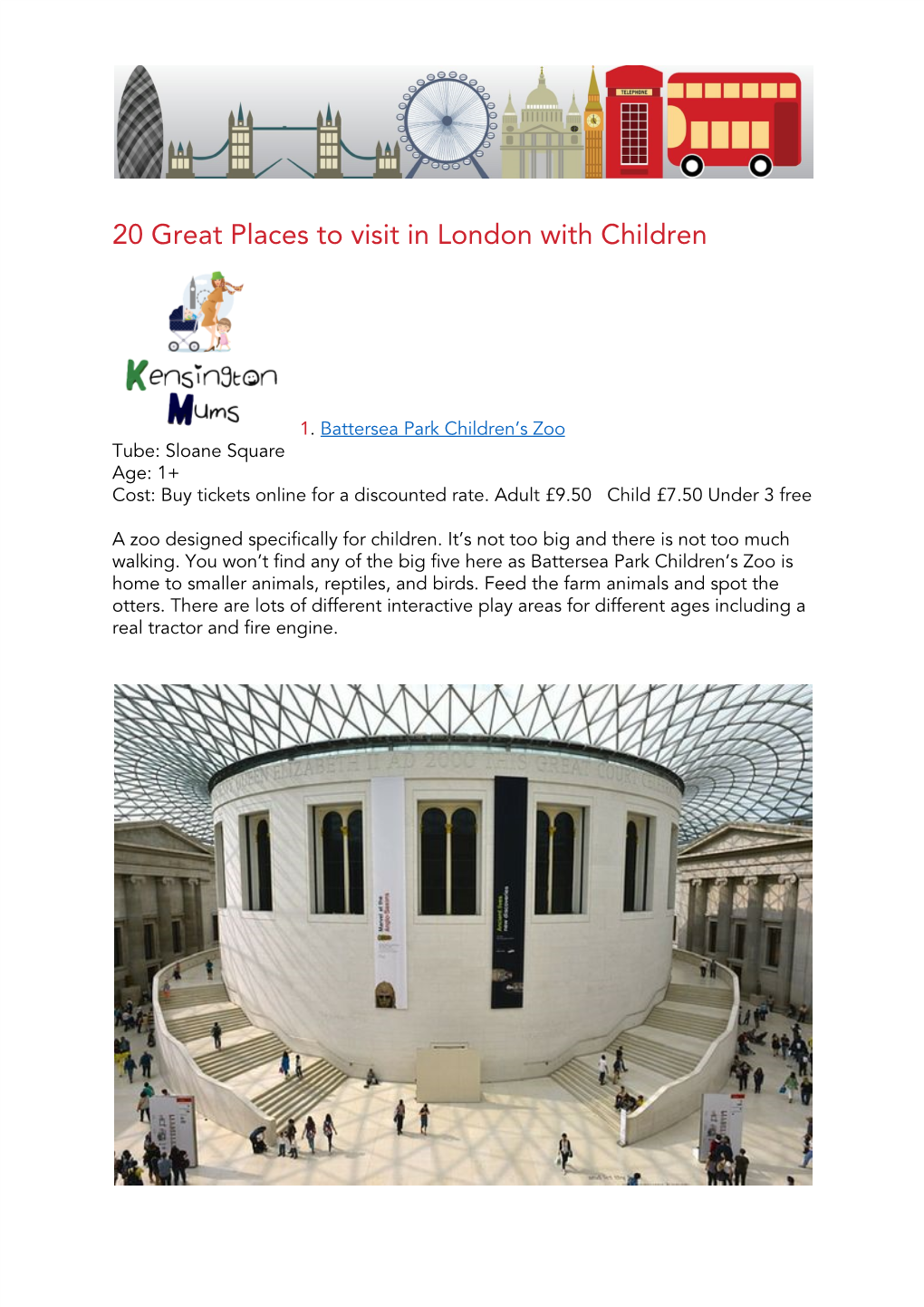 20 Great Places to Visit in London with Children