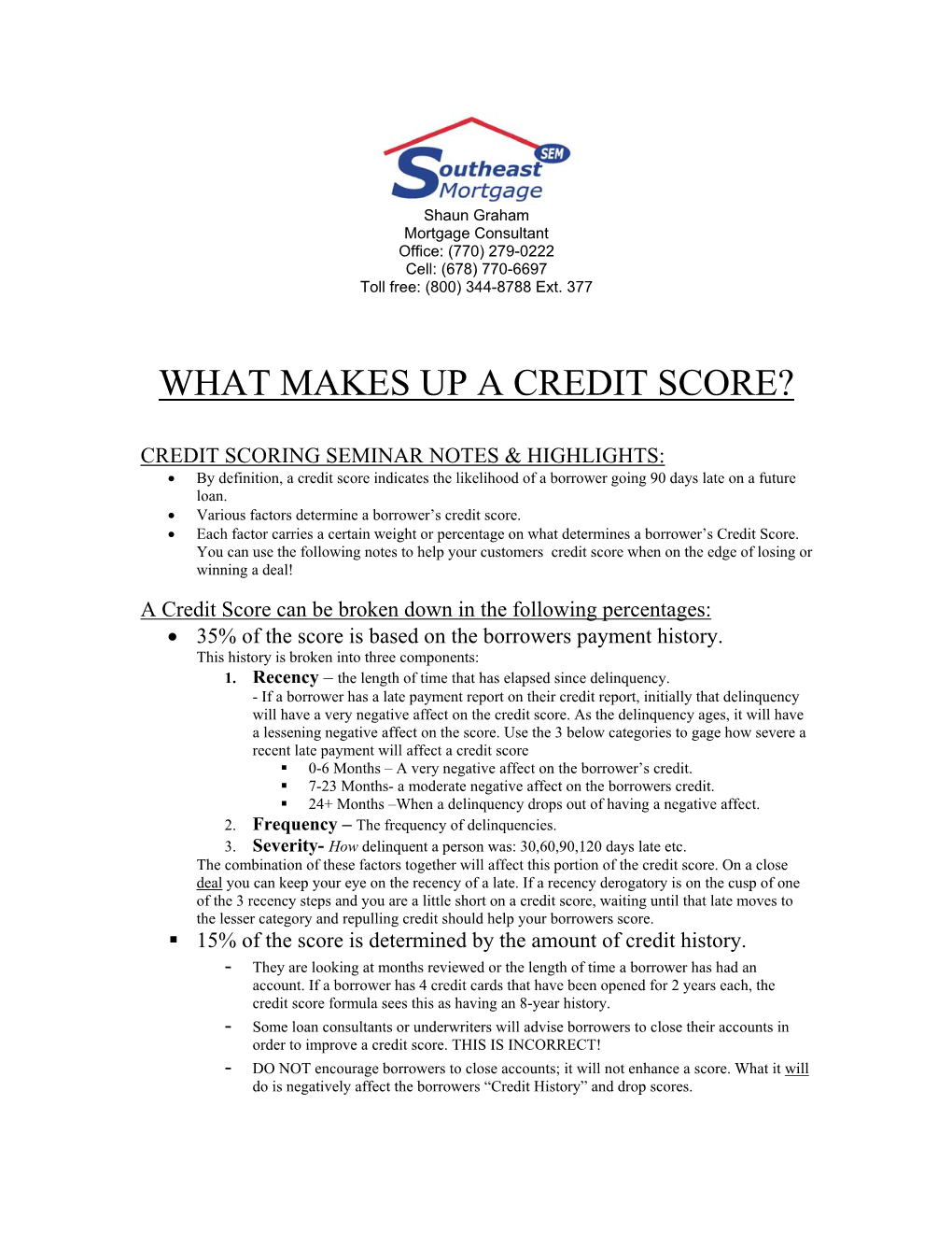 What Makes up a Credit Score?