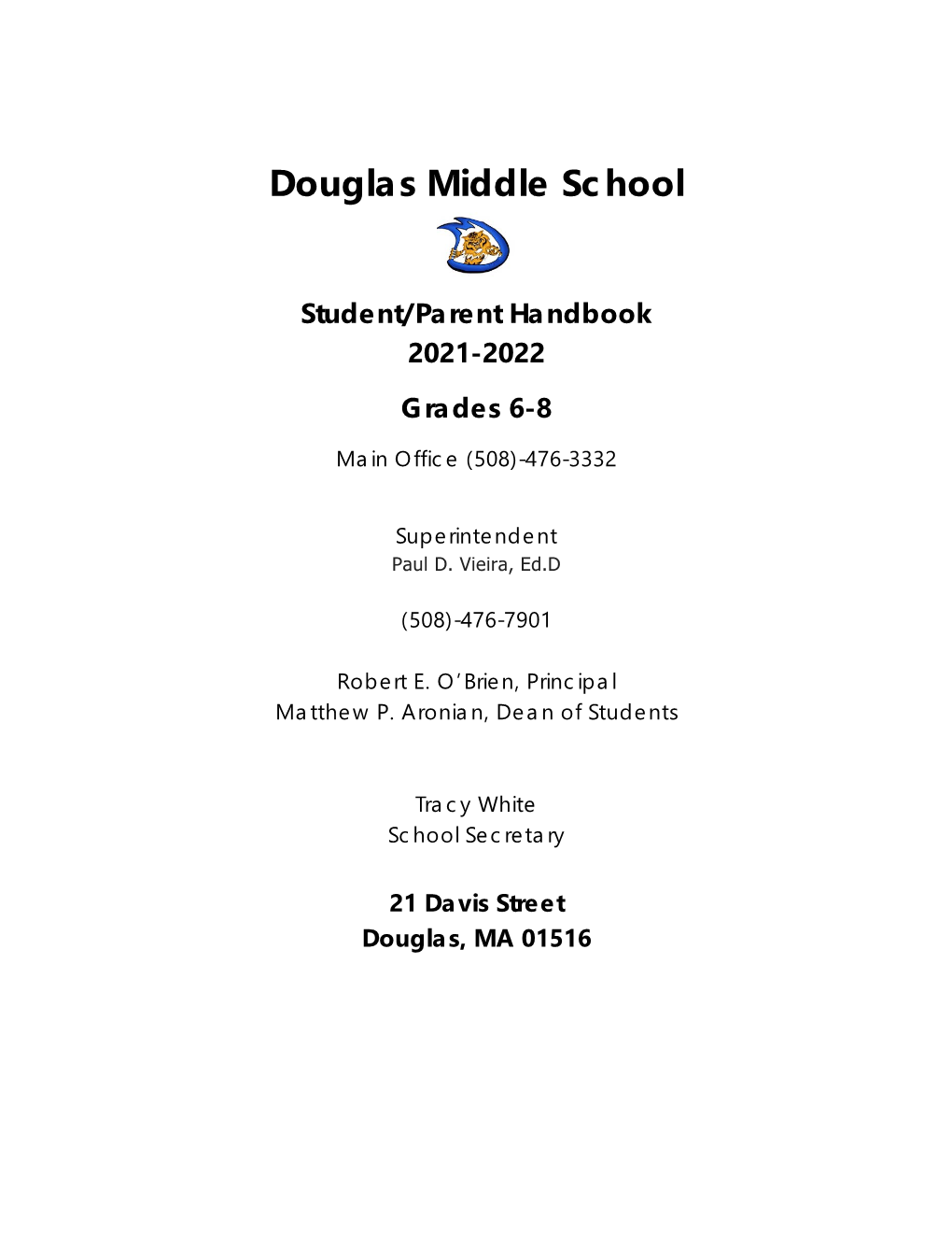 Student/Parent Handbook 2020-2021 Grades