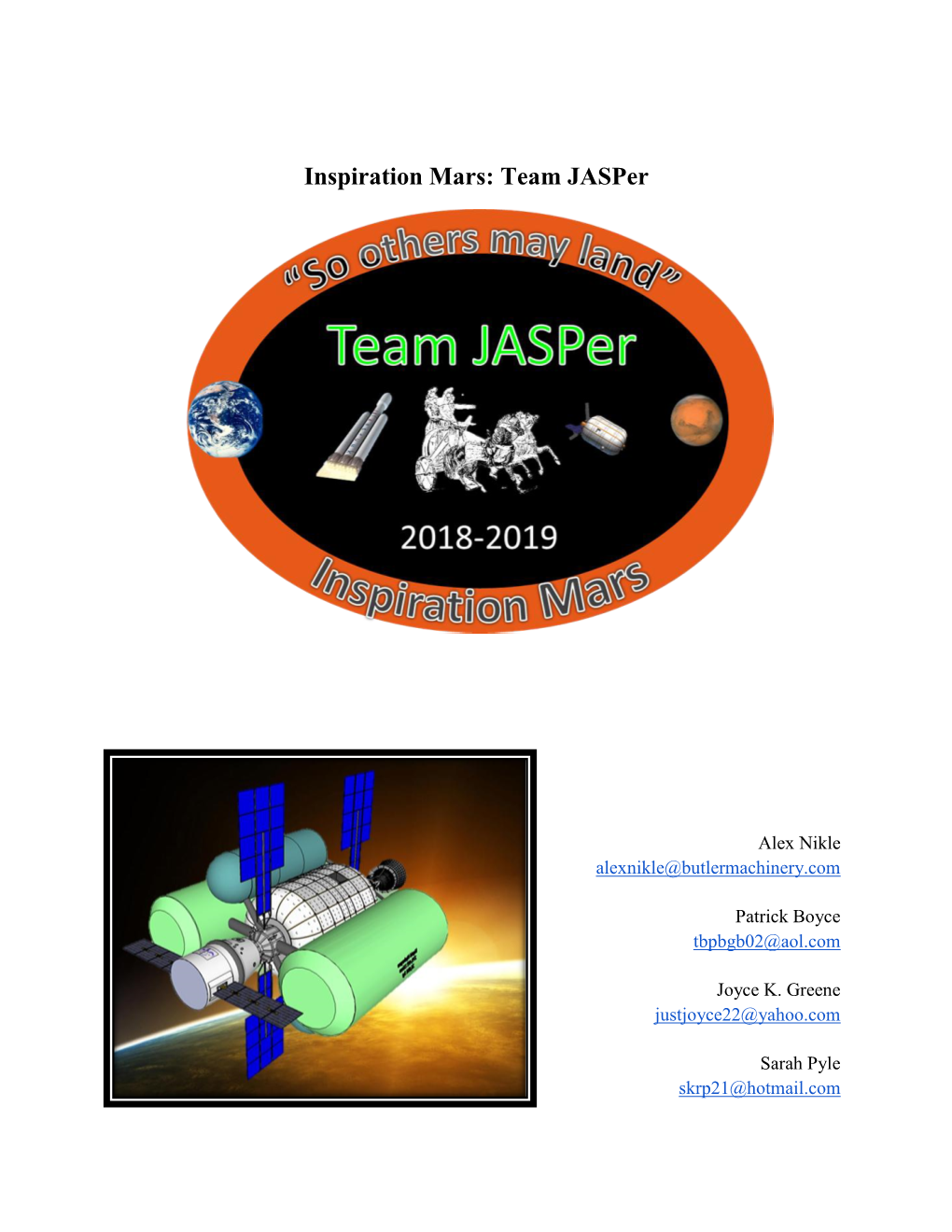 Inspiration Mars: Team Jasper