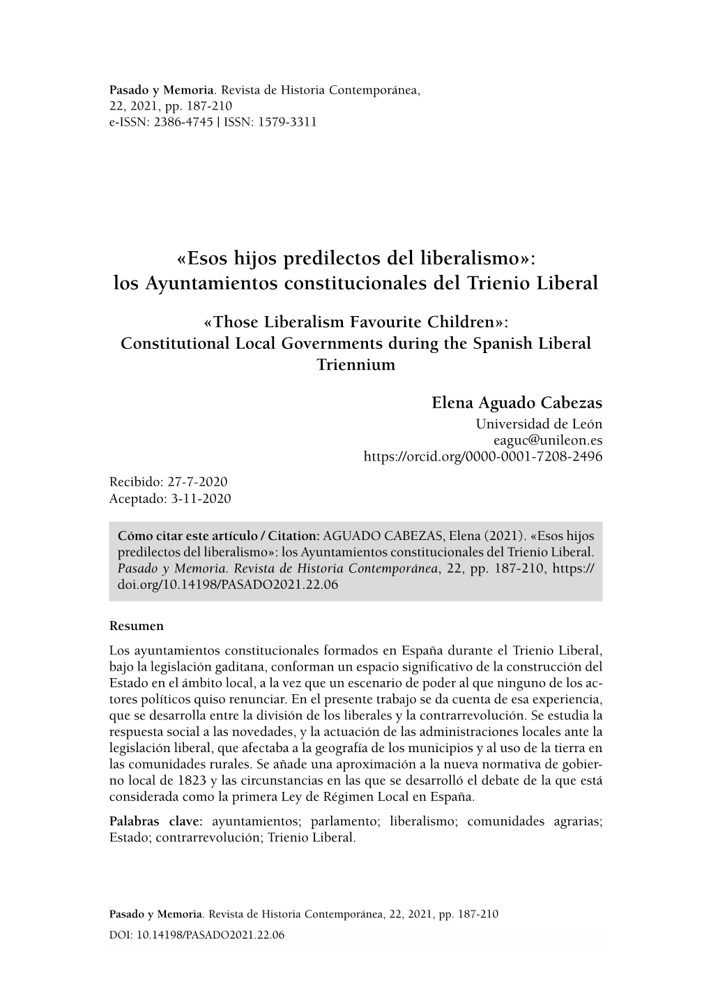 Los Ayuntamientos Constitucionales Del Trienio Liberal