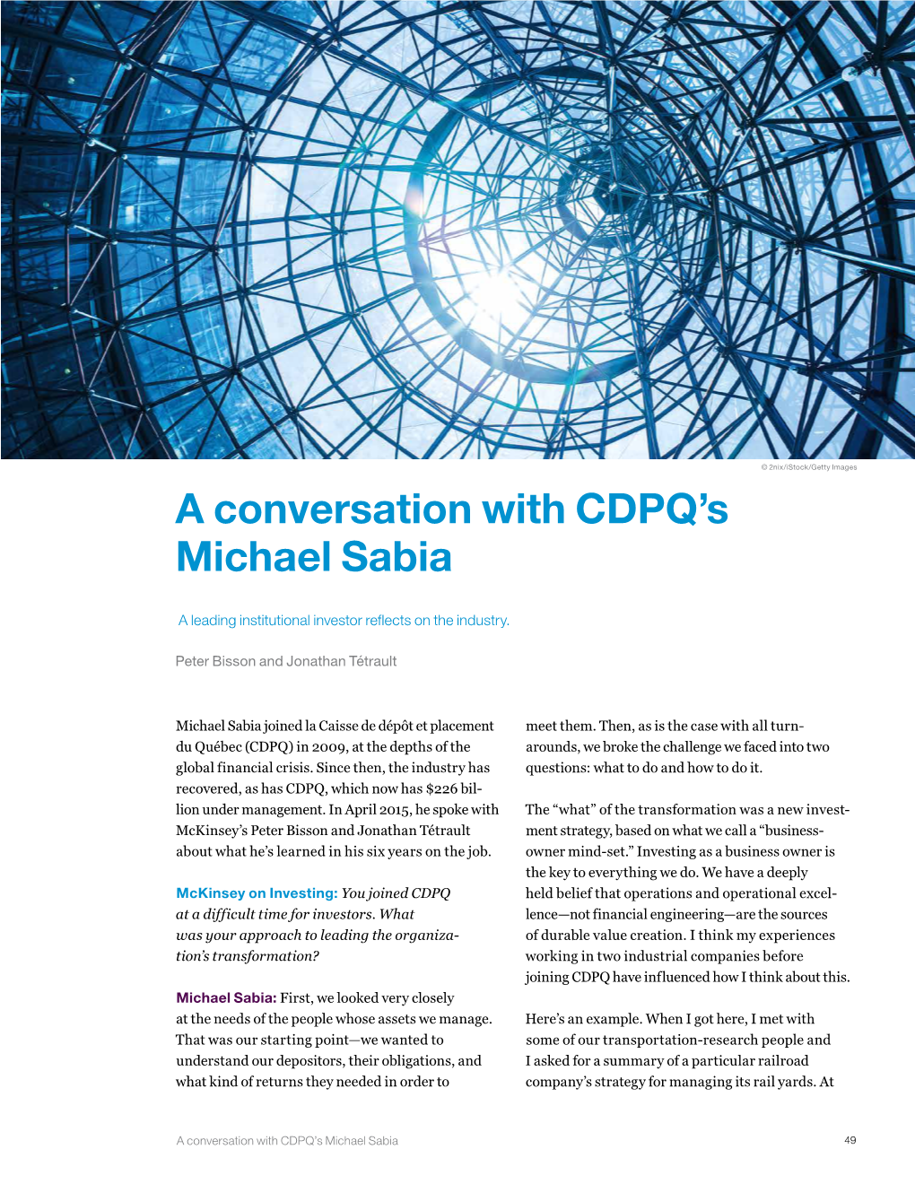 A Conversation with CDPQ's Michael Sabia