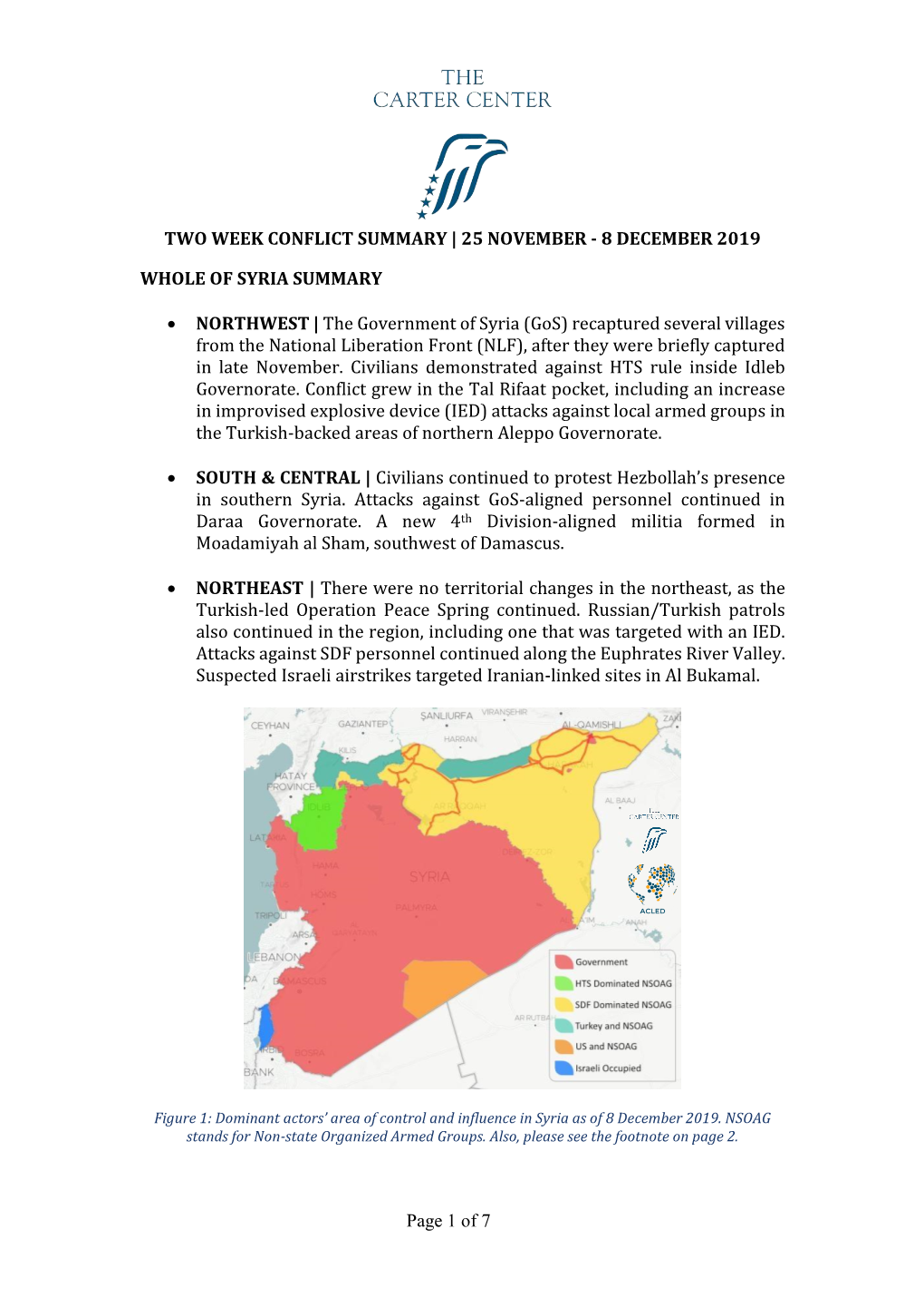 Page 1 of 7 TWO WEEK CONFLICT SUMMARY | 25 NOVEMBER
