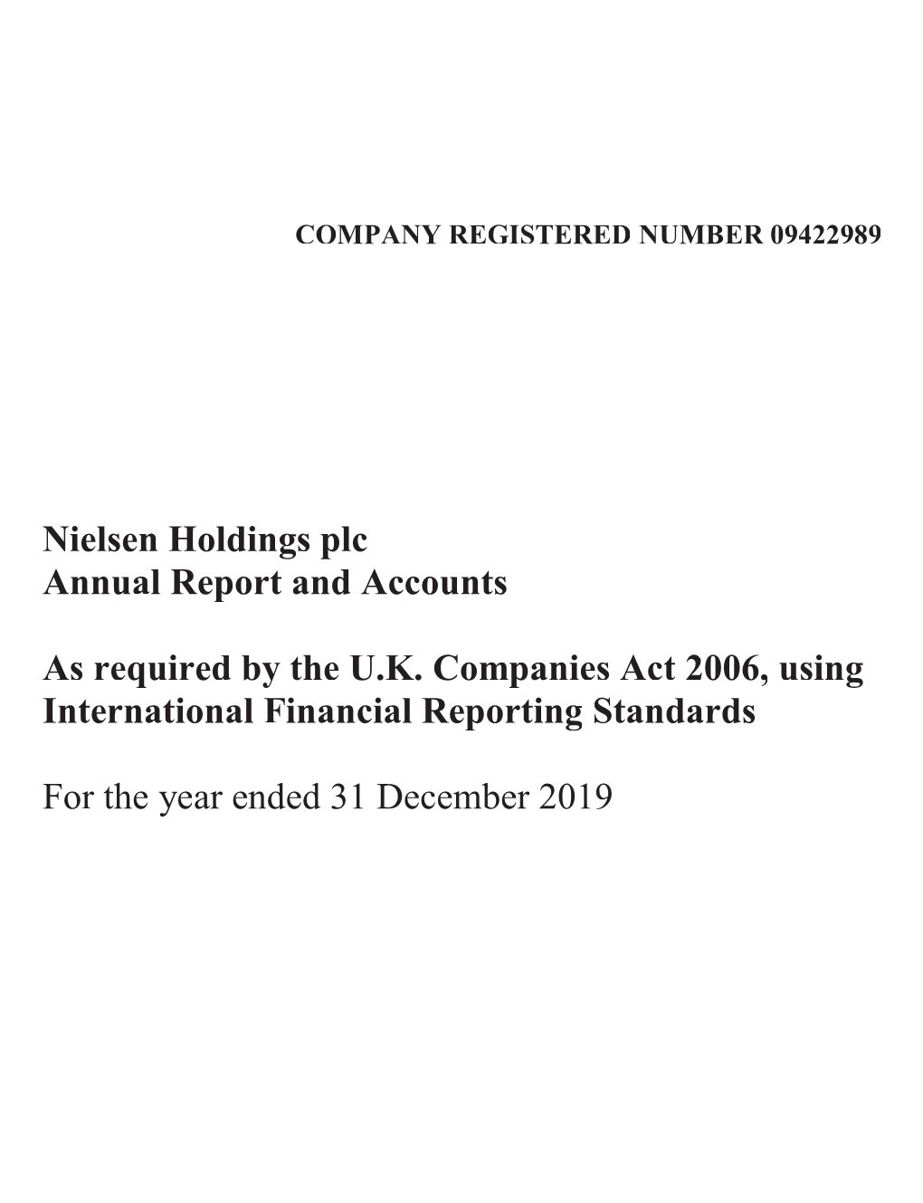 Nielsen Holdings Plc Annual Report and Accounts As Required by The