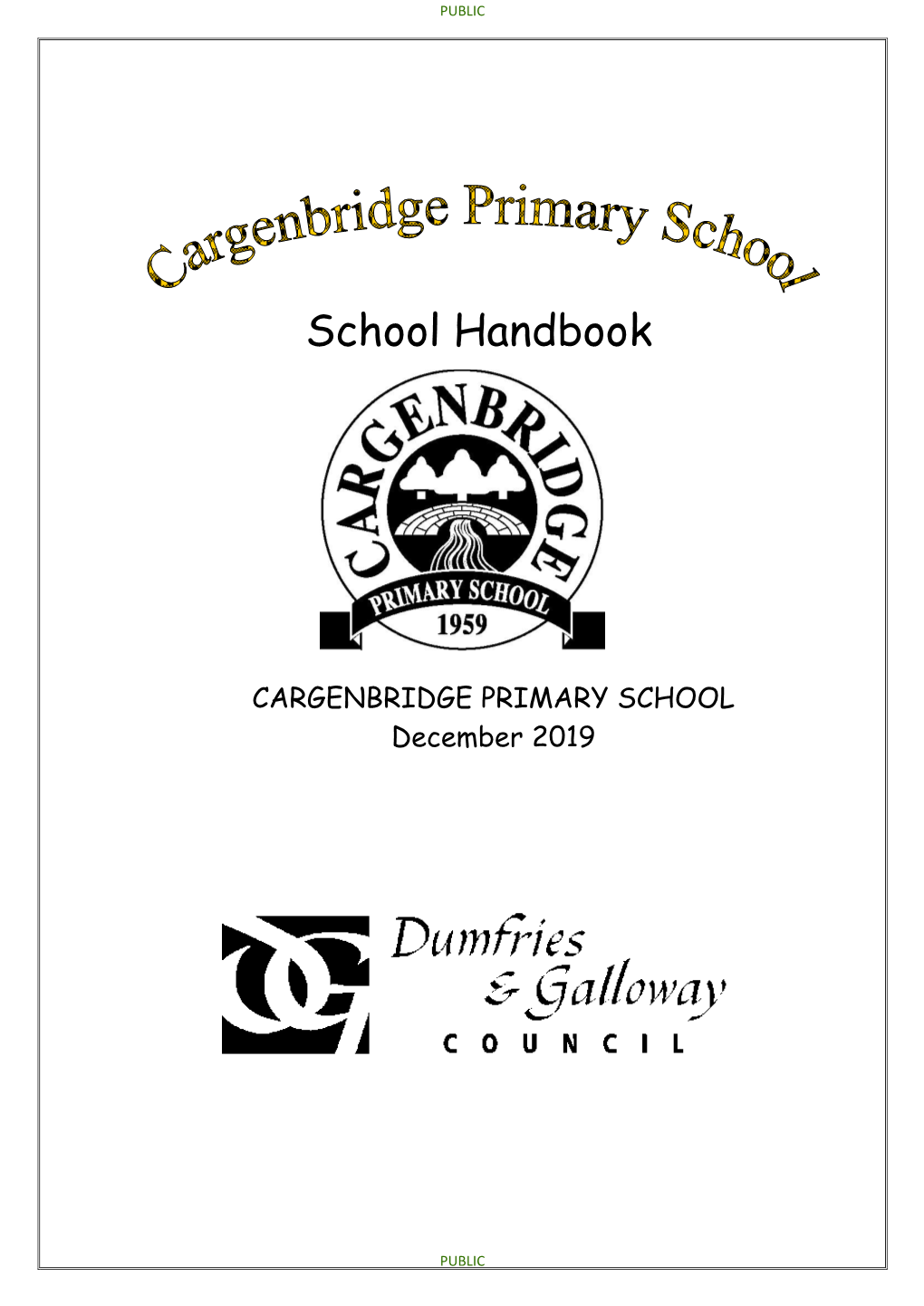 Download the Cargenbridge Primary School Handbook