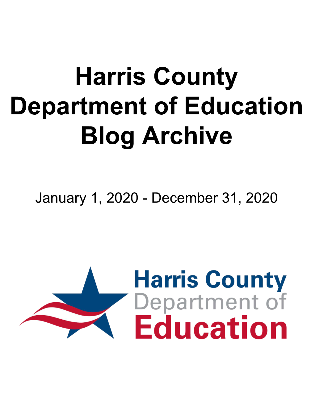Harris County Department of Education Blog Archive