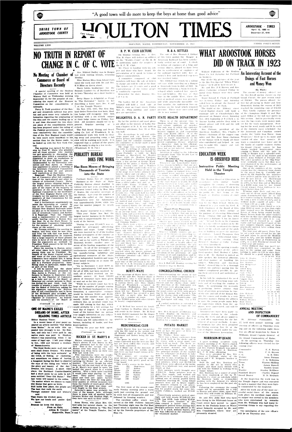 Houlton Times, November 21, 1923