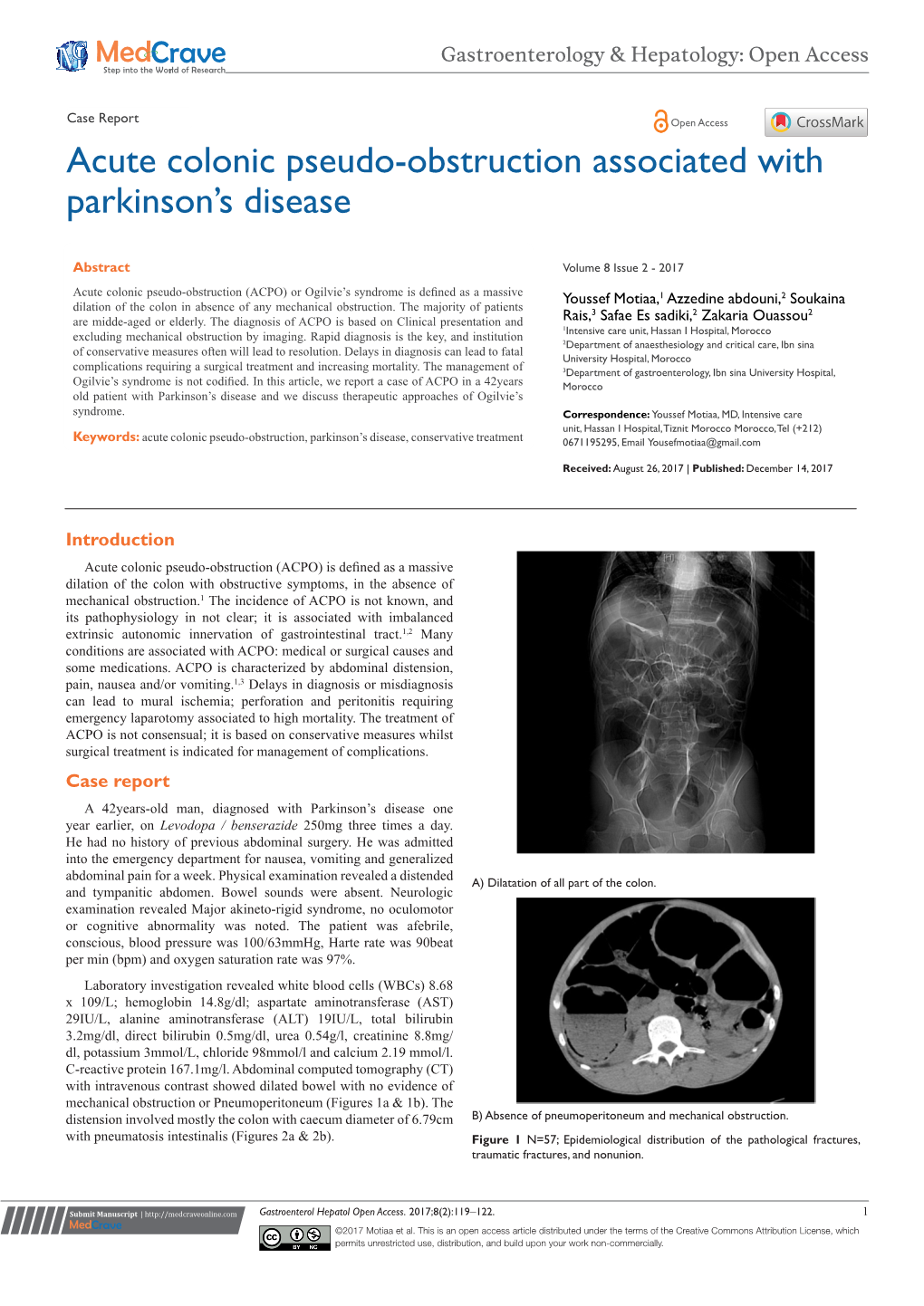 Acute Colonic Pseudo-Obstruction Associated with Parkinson's Disease