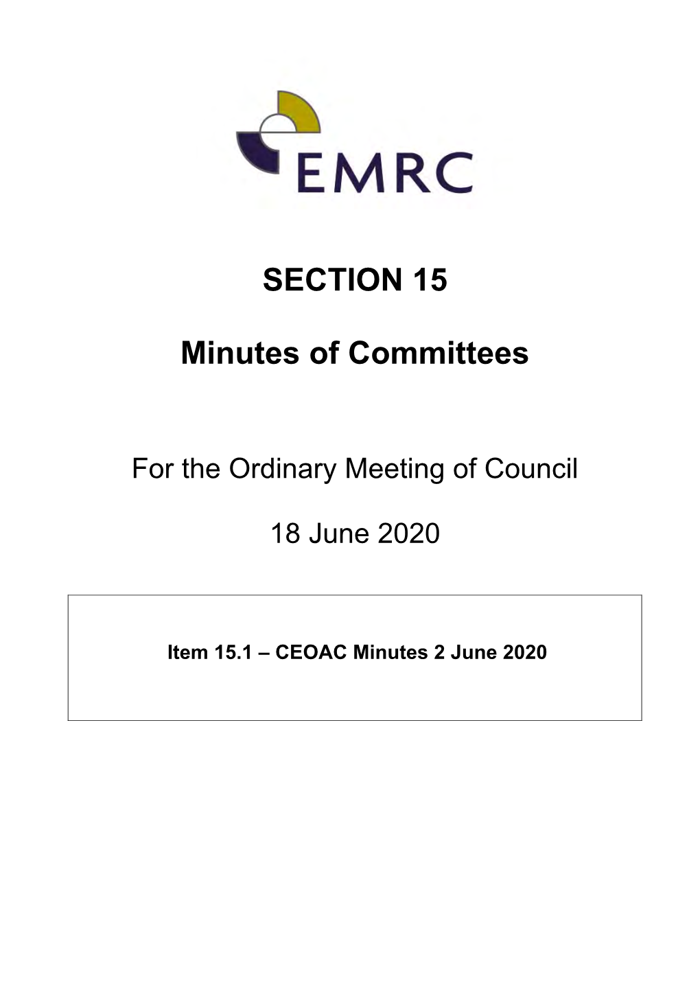 SECTION 15 Minutes of Committees