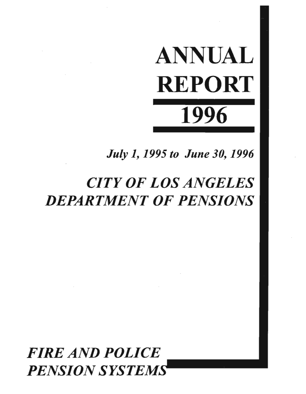 1996 Annual Report July 1, 1995 to June 30, 1996 Gary Mattingly General Manager