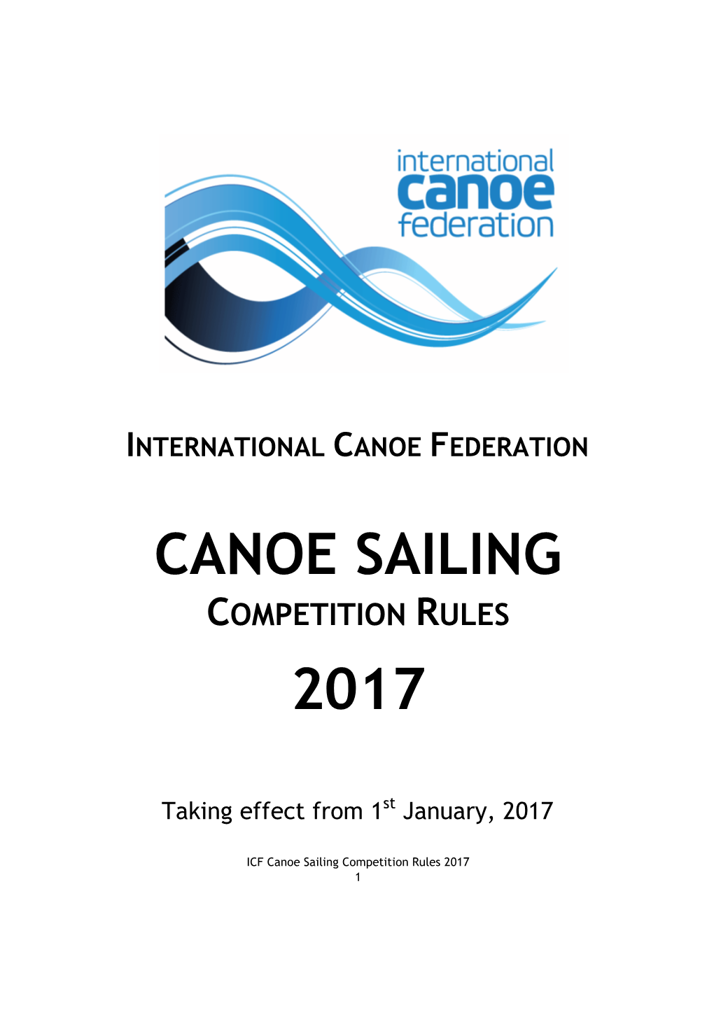 ICF Canoe Sailing Rules 2017