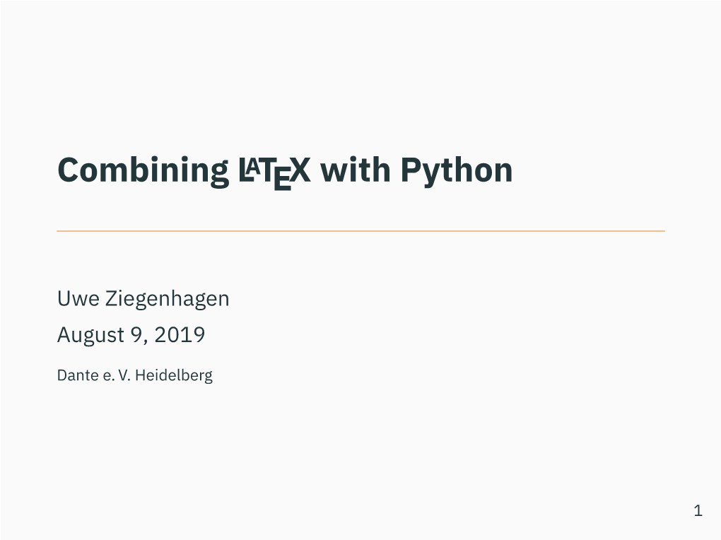 Combining LATEX with Python