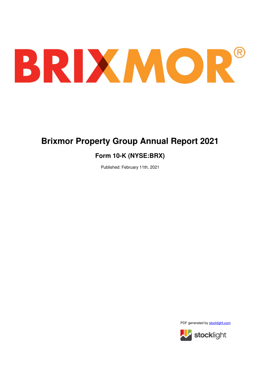 Brixmor Property Group Annual Report 2021