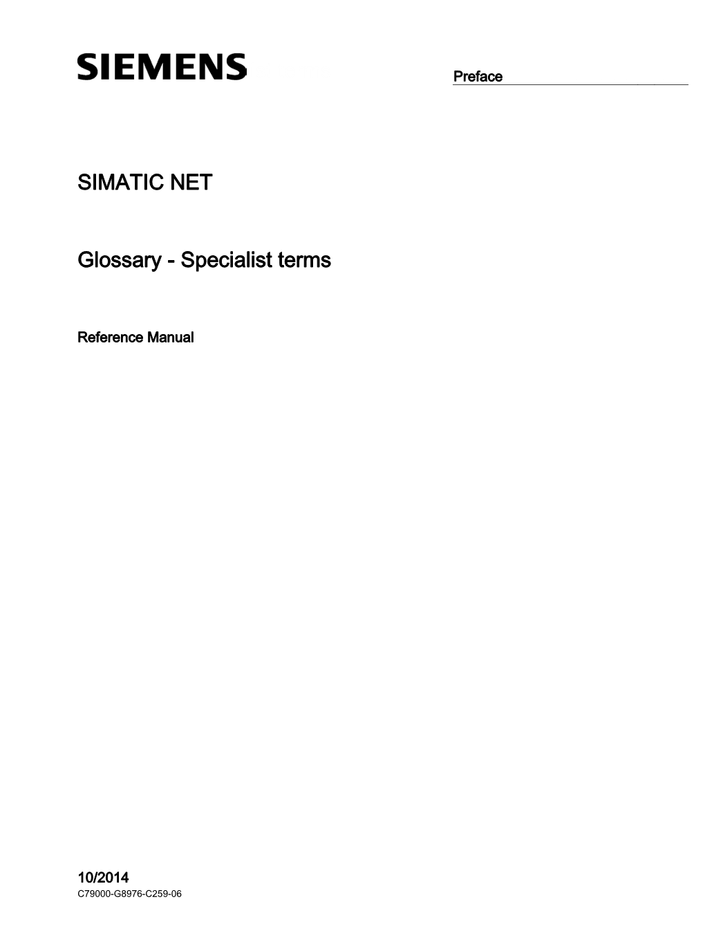 Glossary - Specialist Terms ______Preface
