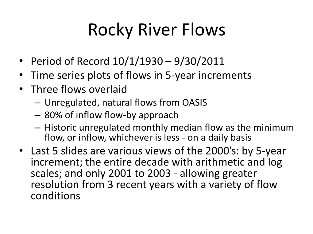 Rocky River Flows