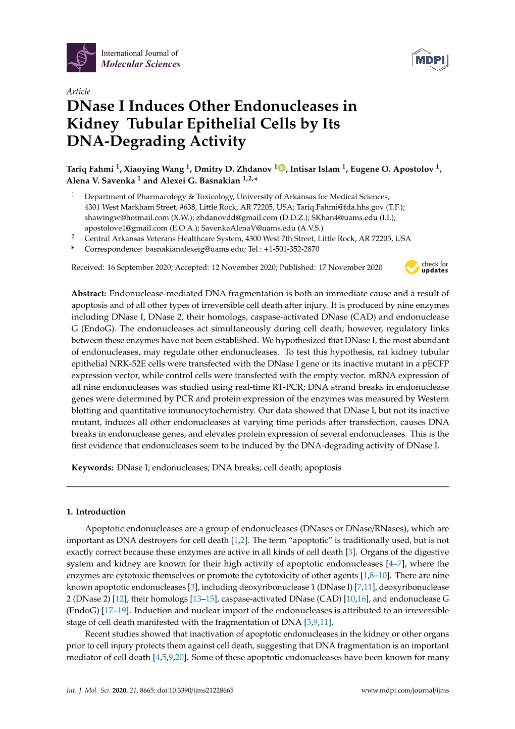 Dnase I Induces Other Endonucleases in Kidney Tubular Epithelial Cells by Its DNA-Degrading Activity