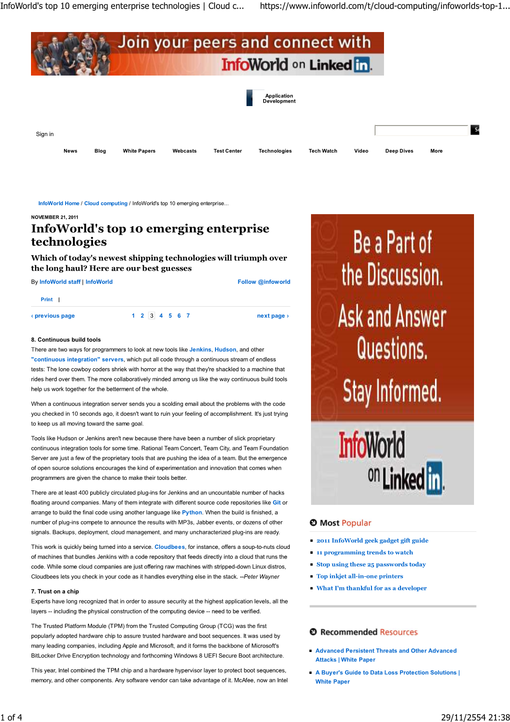 Infoworld's Top 10 Emerging Enterprise Technologies P3of7