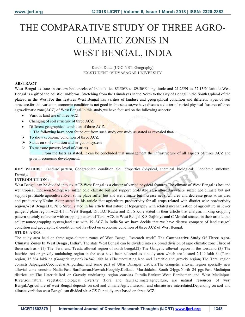 Climatic Zones in West Bengal, India