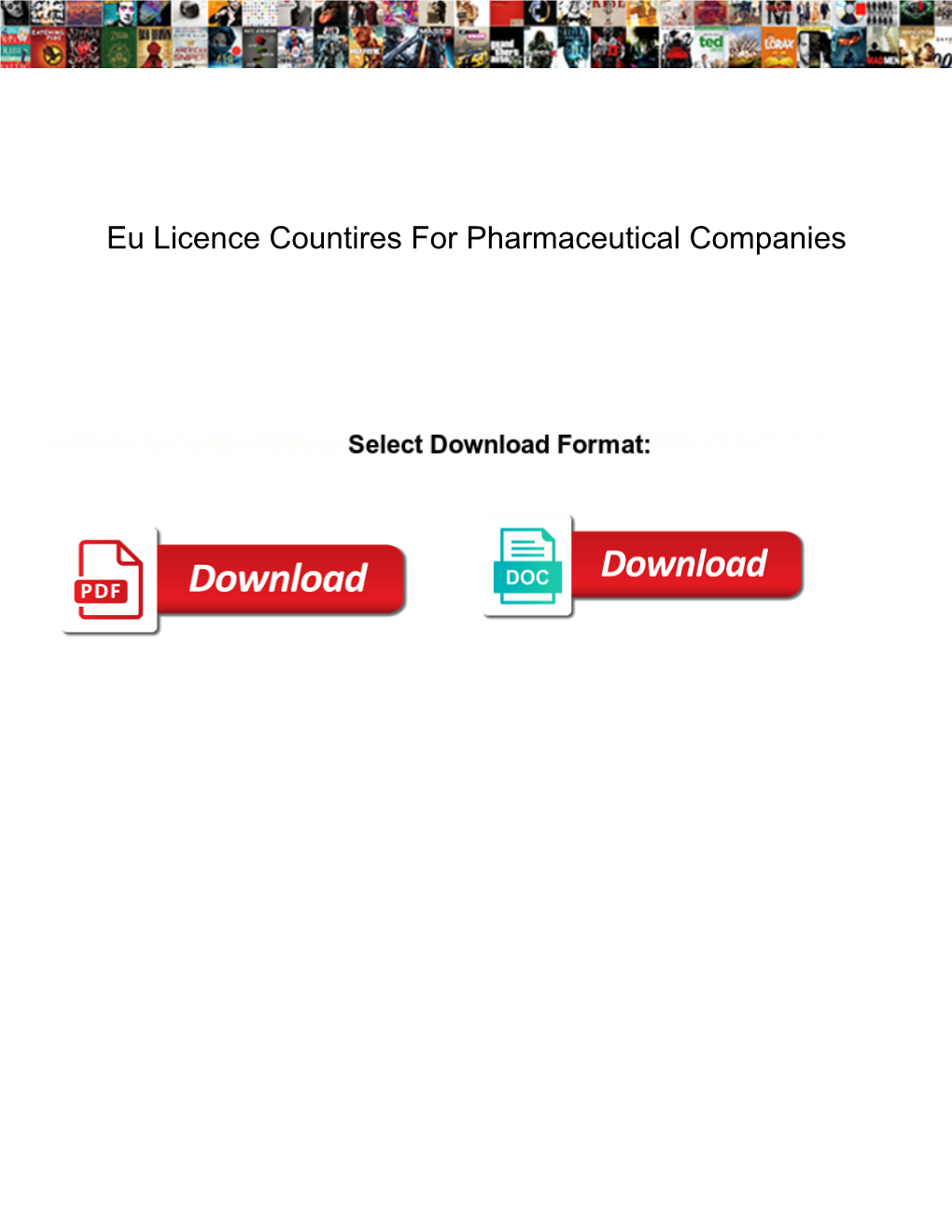 Eu Licence Countires for Pharmaceutical Companies