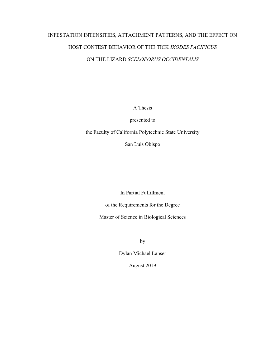 Infestation Intensities, Attachment Patterns, and the Effect On