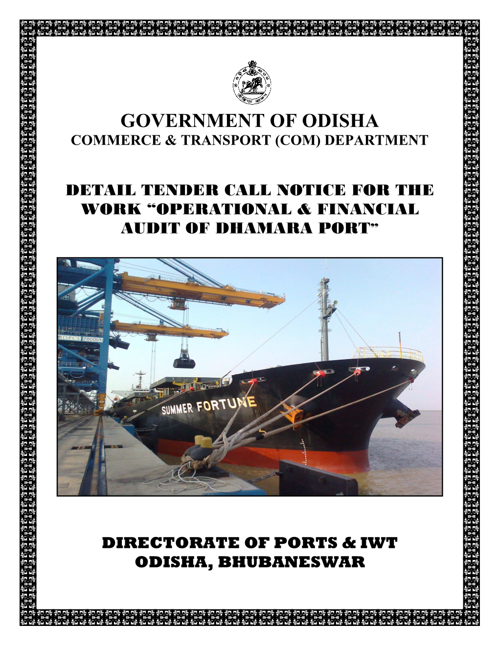 Operational & Financial Audit of Dhamara Port