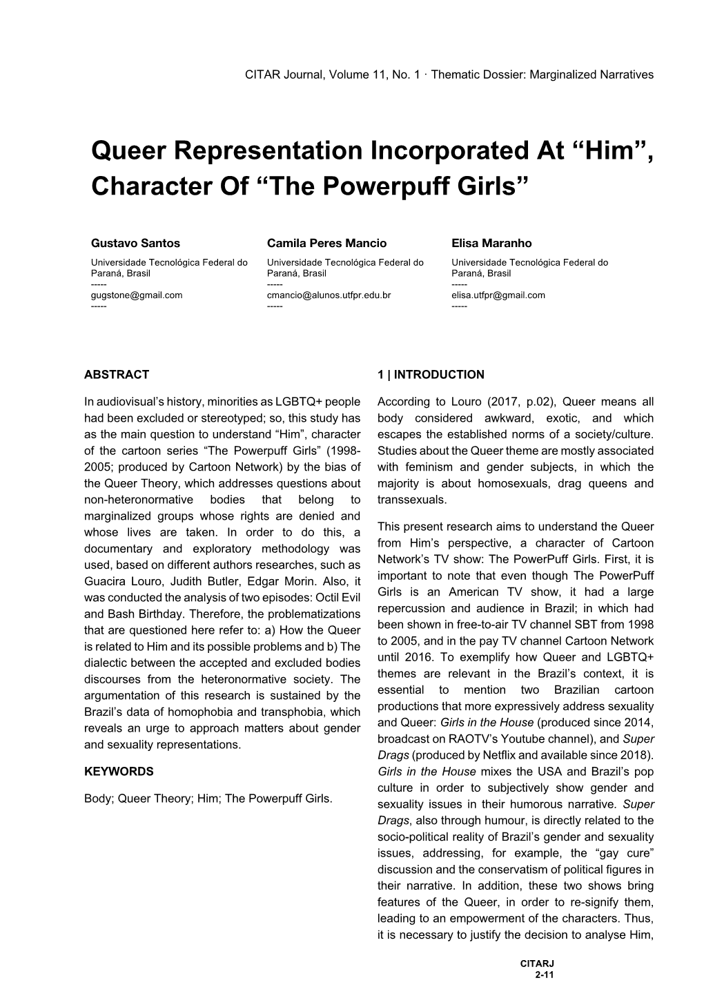 Queer Representation Incorporated at “Him”, Character of “The Powerpuff