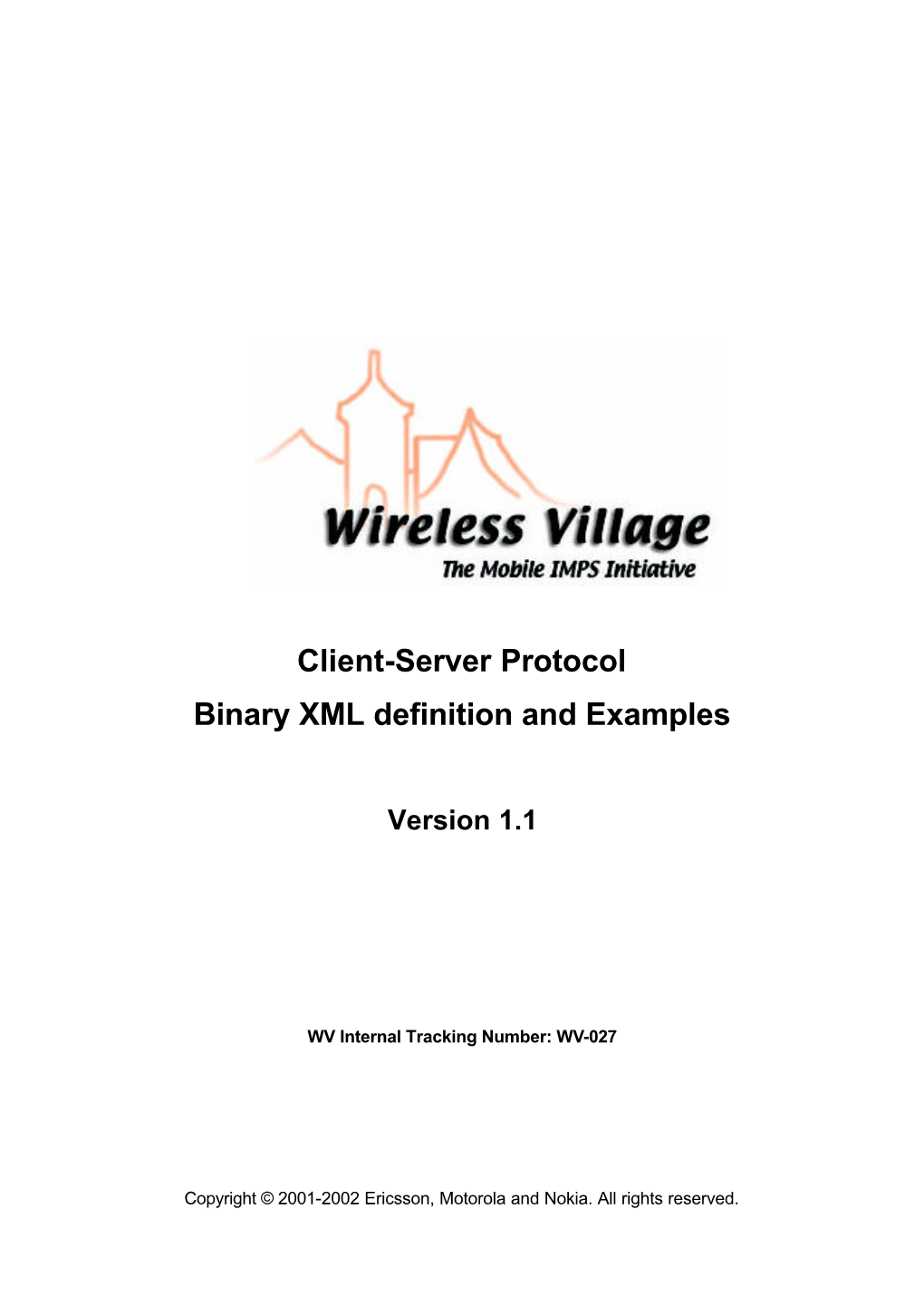 Client-Server Protocol Binary XML Definition and Examples