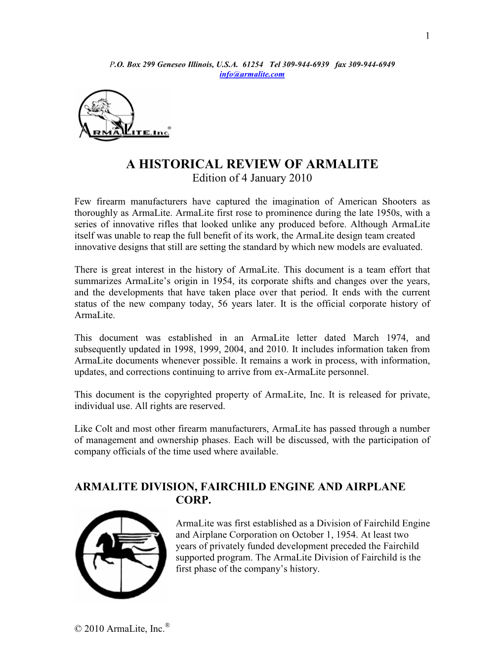 A Historical Review of Armalite