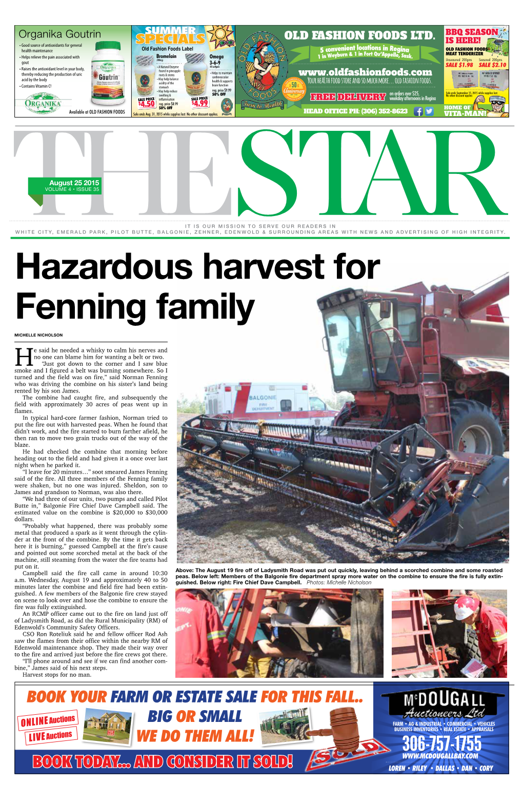 Hazardous Harvest for Fenning Family MICHELLE Nicholson