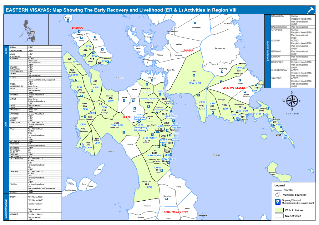 EASTERN VISAYAS: Map Showing the Early Recovery and Livelihood (ER & L) Activities in Region VIII Sulat