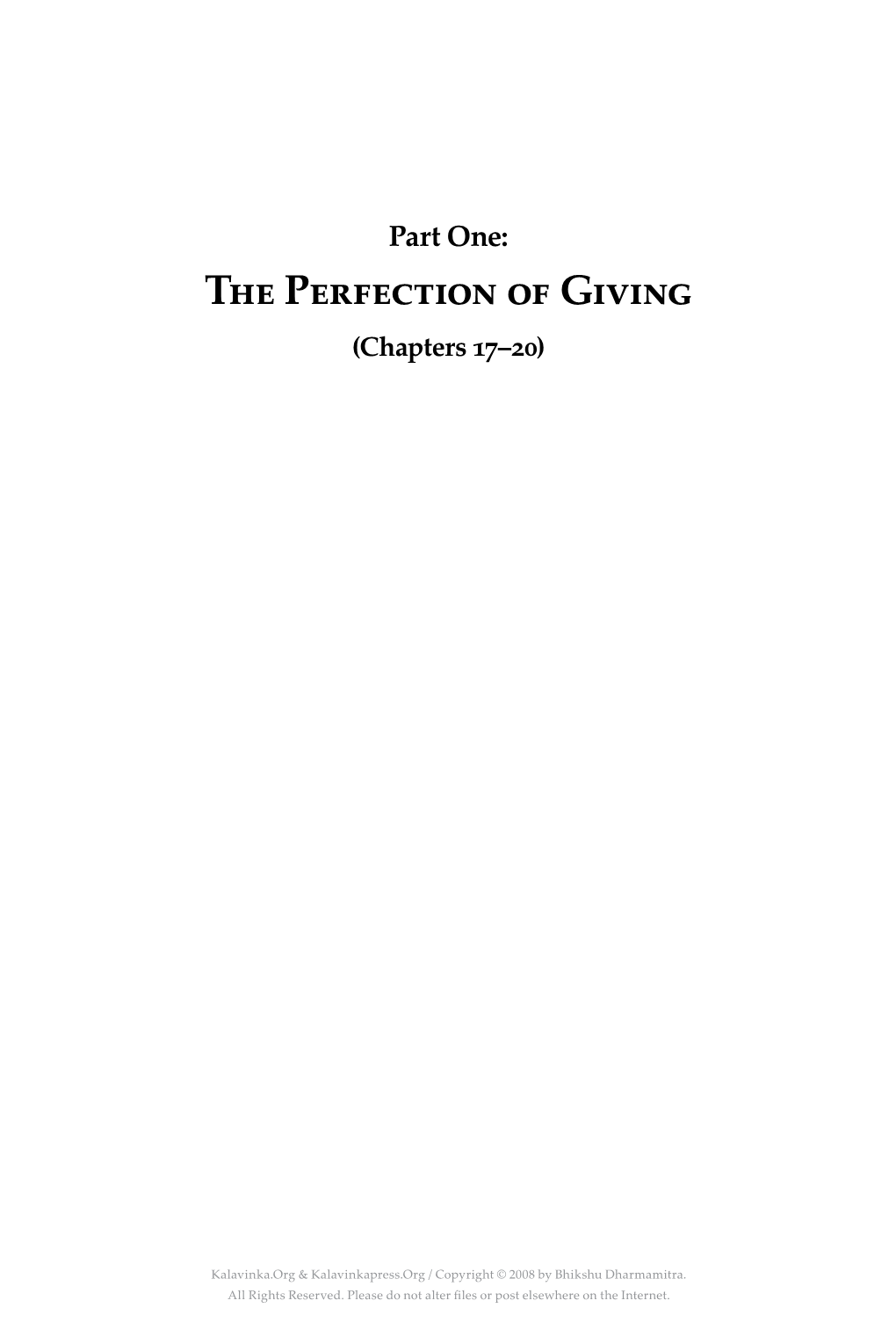 The Perfection of Giving, Excerpt 4