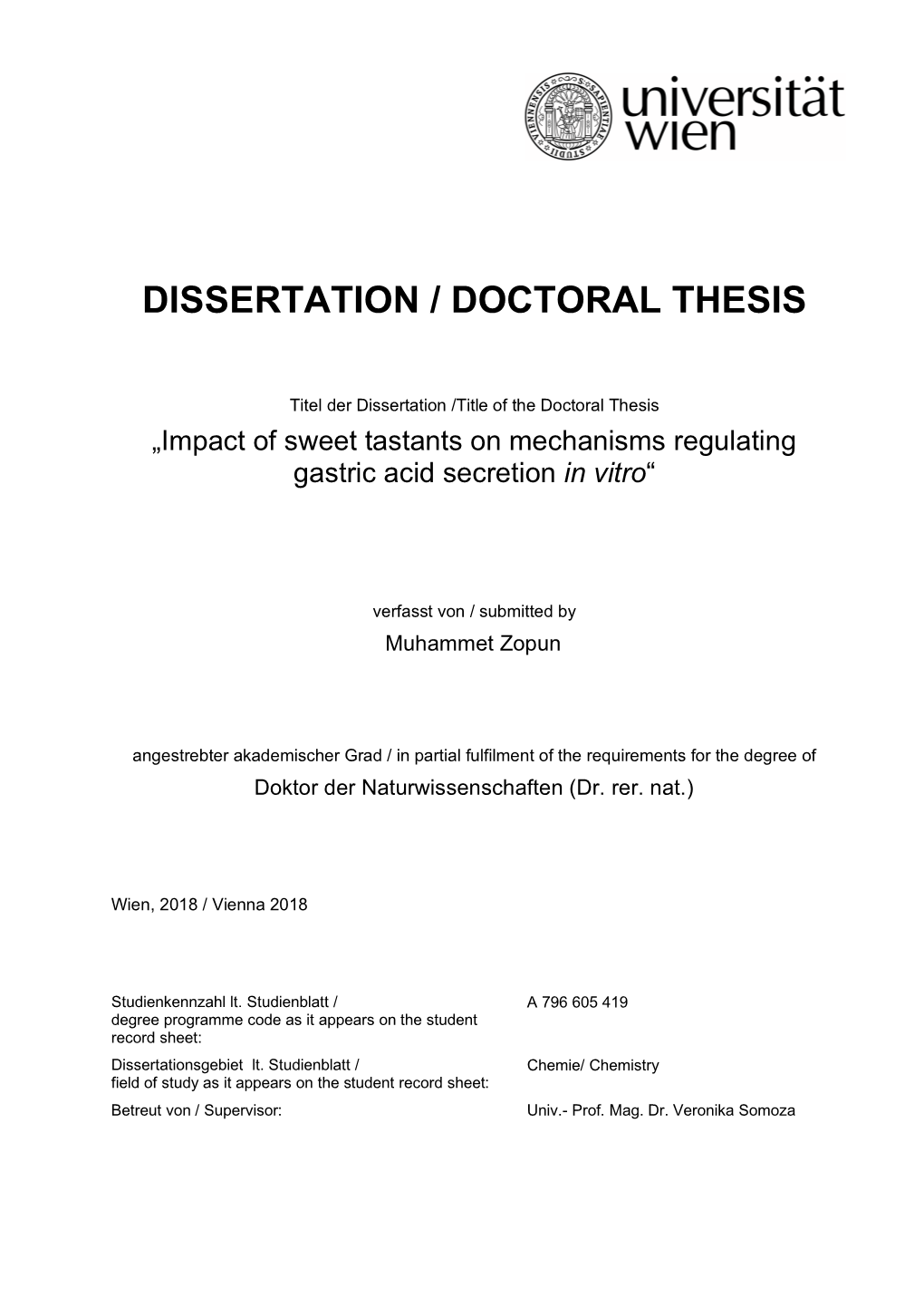 Dissertation / Doctoral Thesis